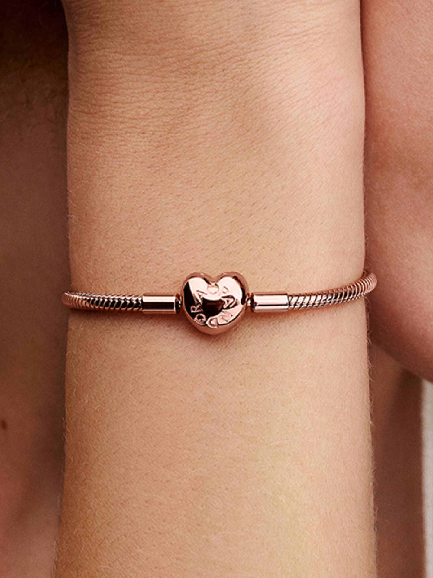 Heart Clasp Snake Chain Bracelet