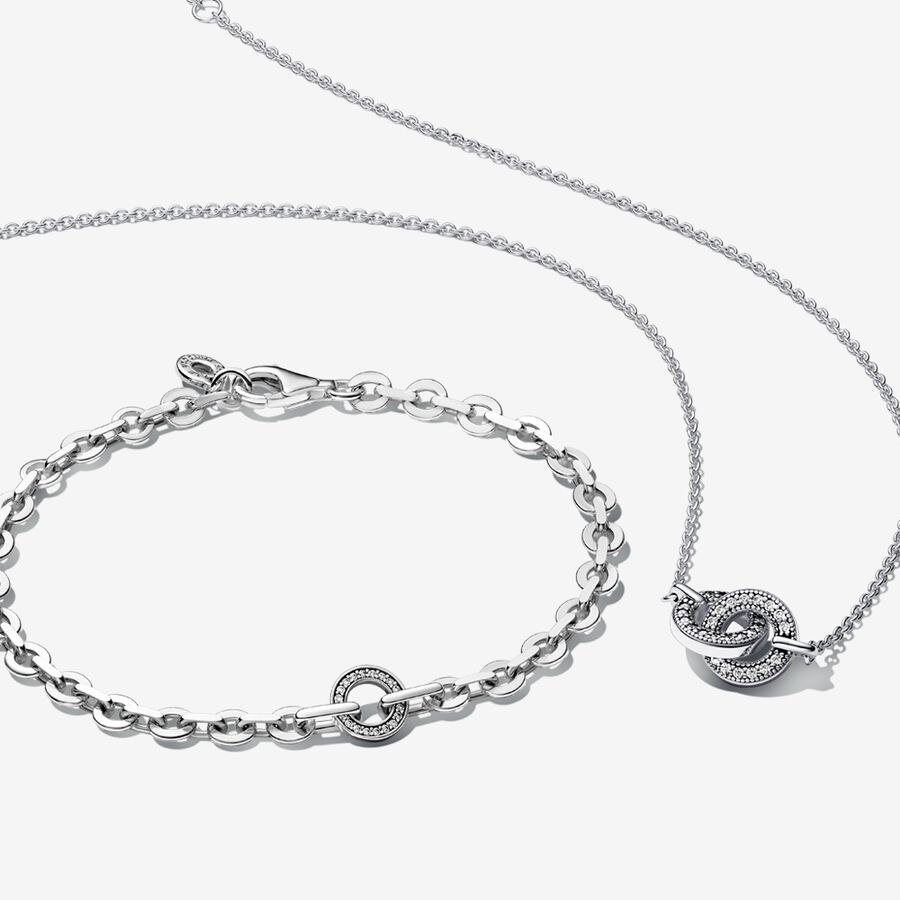 Pandora Signature Bold Bracelet and Necklace Set image number 0