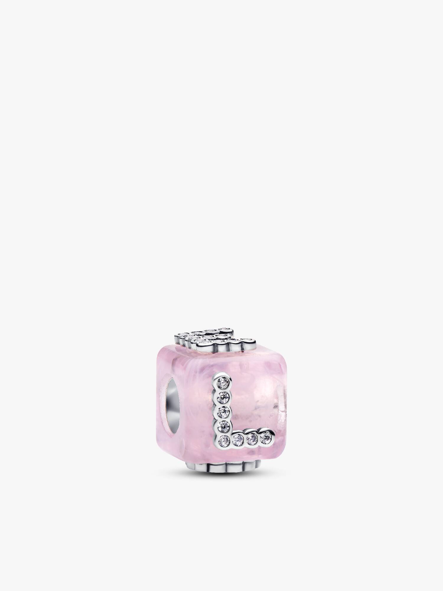 Pink Murano Glass Love Cube Charm