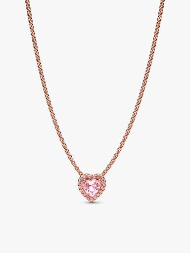 Pink Elevated Heart Jewellery Set