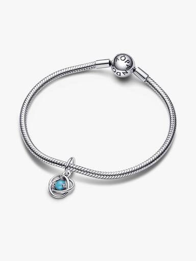 Turquoise Blue Eternity Circle Dangle Charm