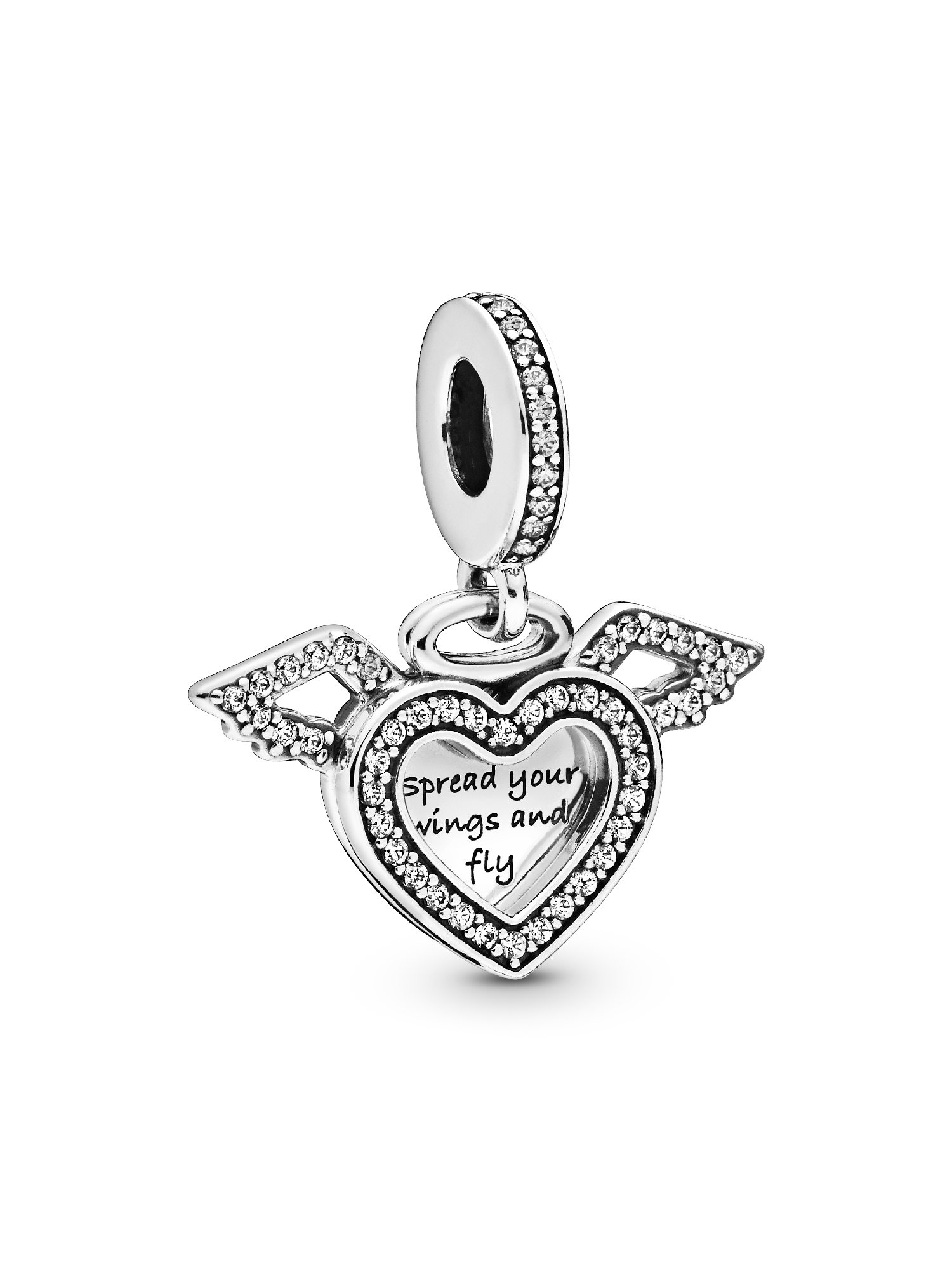 PANDORAハーパリウム チャーム Heart and Angel Wings Dangle Charm | Sterling silver | Pandora HK