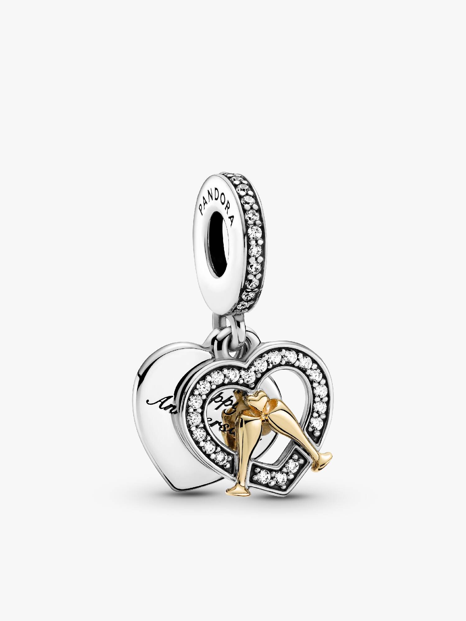 Two-tone Happy Anniversary Dangle Charm