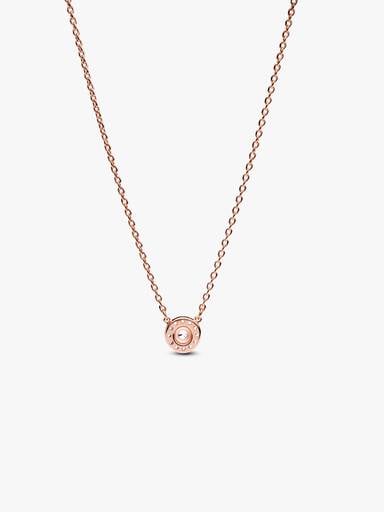 Round Pavé Halo Pendant Necklace