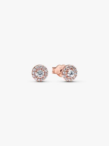 Round Pavé Halo Stud Earrings