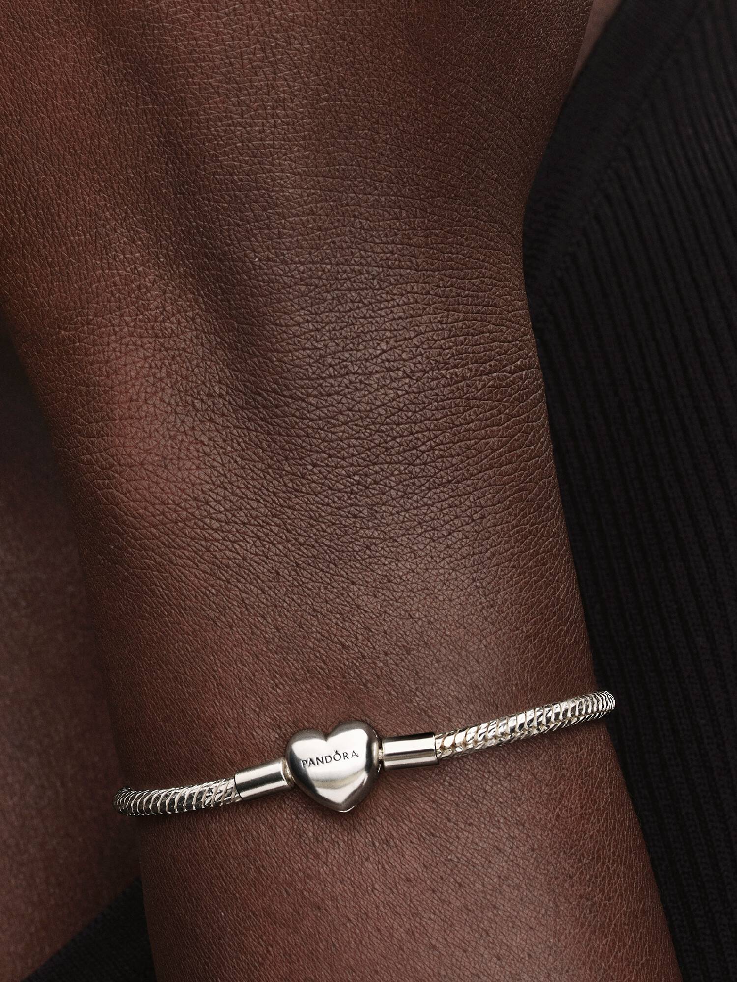 Heart Clasp Faceted Snake Chain Bracelet