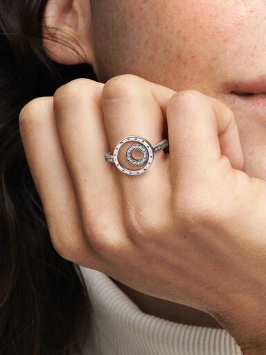 Pandora Signature Logo Circles Pavé Ring