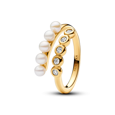 淡水養殖珍珠配寶石開圈戒指