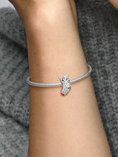 Festive Mouse & Stocking Charm