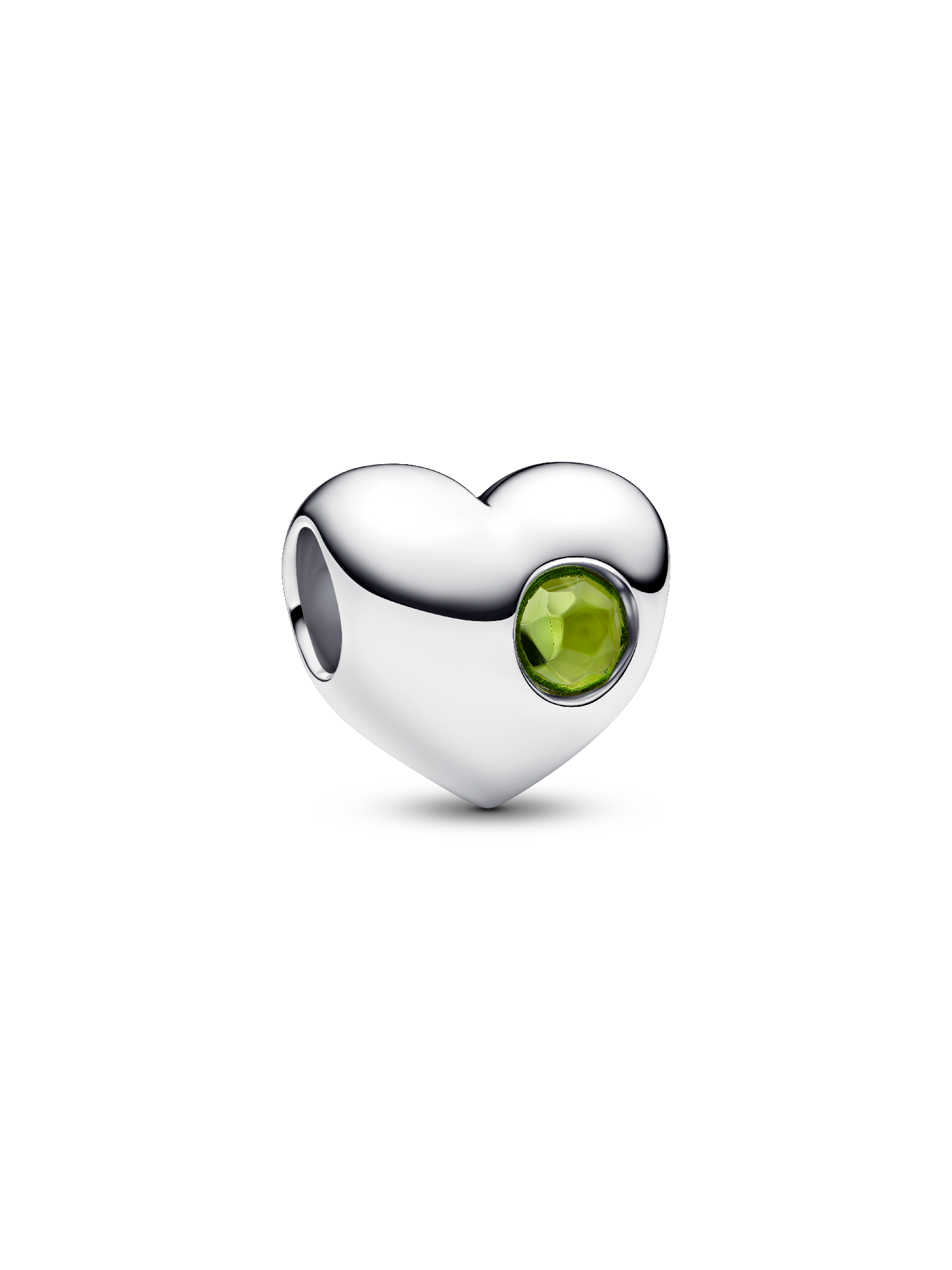 Engravable Spring Green Stone Heart Charm