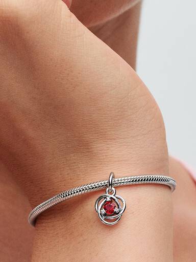 True Red Eternity Circle Dangle Charm