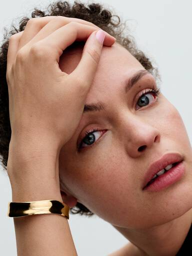 Organically Shaped Broad Open Bangle
