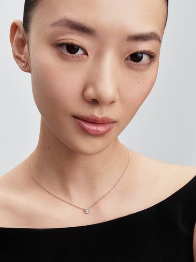 Round Pavé Halo Stud Earrings