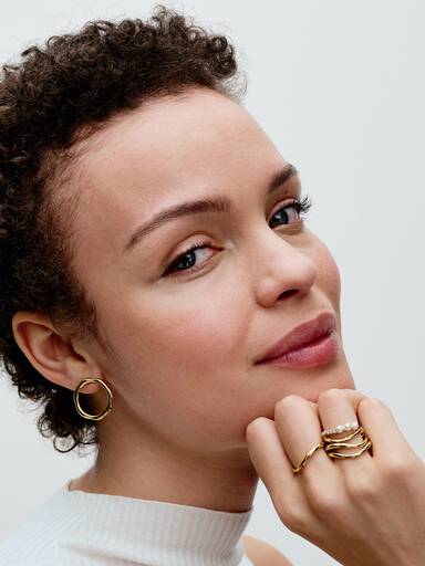 Organically Shaped Circle Stud Earrings