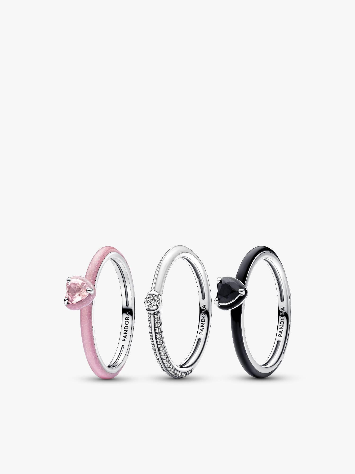 Pandora ME Chakra Heart Ring Set