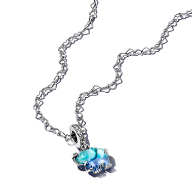 Blue Murano Glass Elephant Necklace Set 