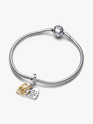 Lab-grown Diamond Engravable Mum Double Dangle Charm