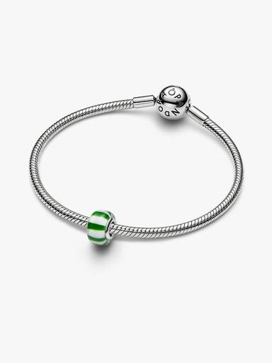 Green Peppermint Murano Glass Charm