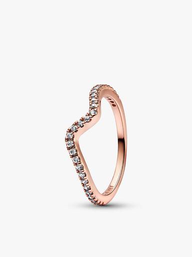 Sparkling Wave Ring Set