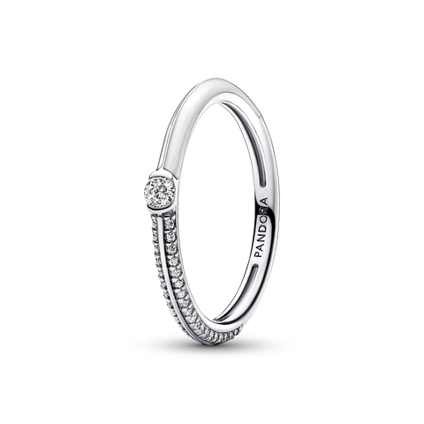 Pandora ME 密鑲寶石配白色琺瑯戒指