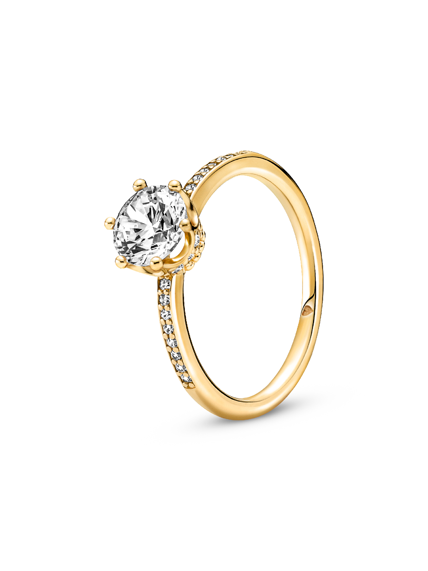 Clear Sparkling Crown Solitaire Ring