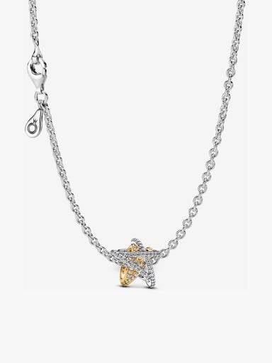 Sparkling Crossover Star Necklace Set