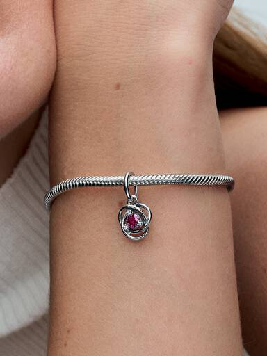 Pink Eternity Circle Dangle Charm