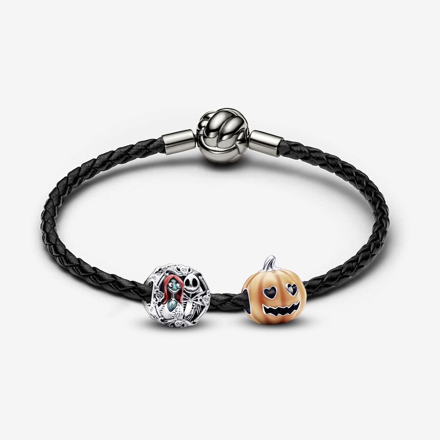 Disney The Nightmare Before Christmas Charm and Pumpkin Love Knot Bracelet Set image number 0