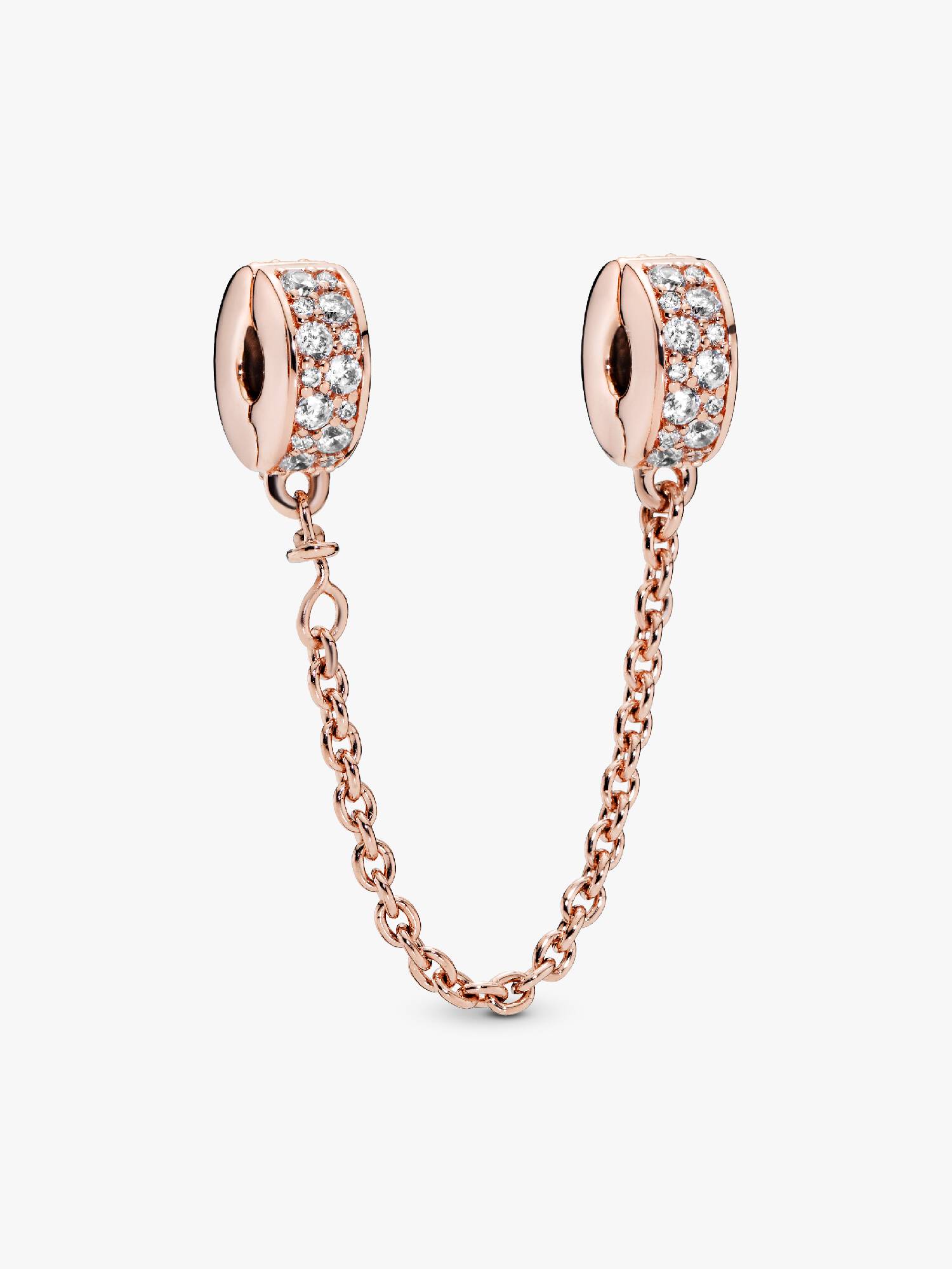 Clear Pavé Safety Chain Clip Charm