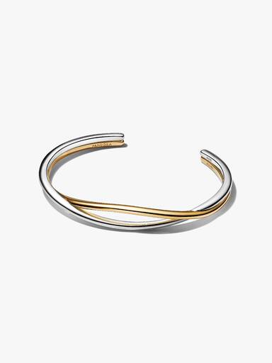 Entwined Two-Tone Open Bangle