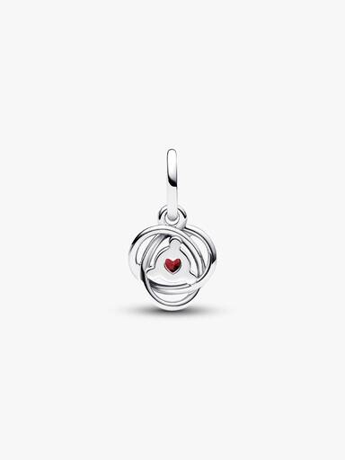 Red Eternity Circle Dangle Charm
