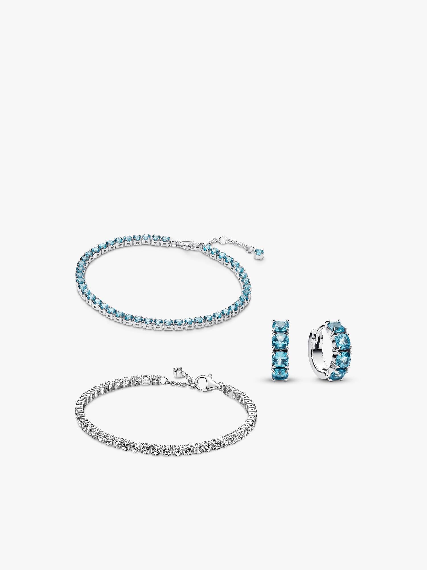 Sparkling Tennis Bracelet and Earrings Set