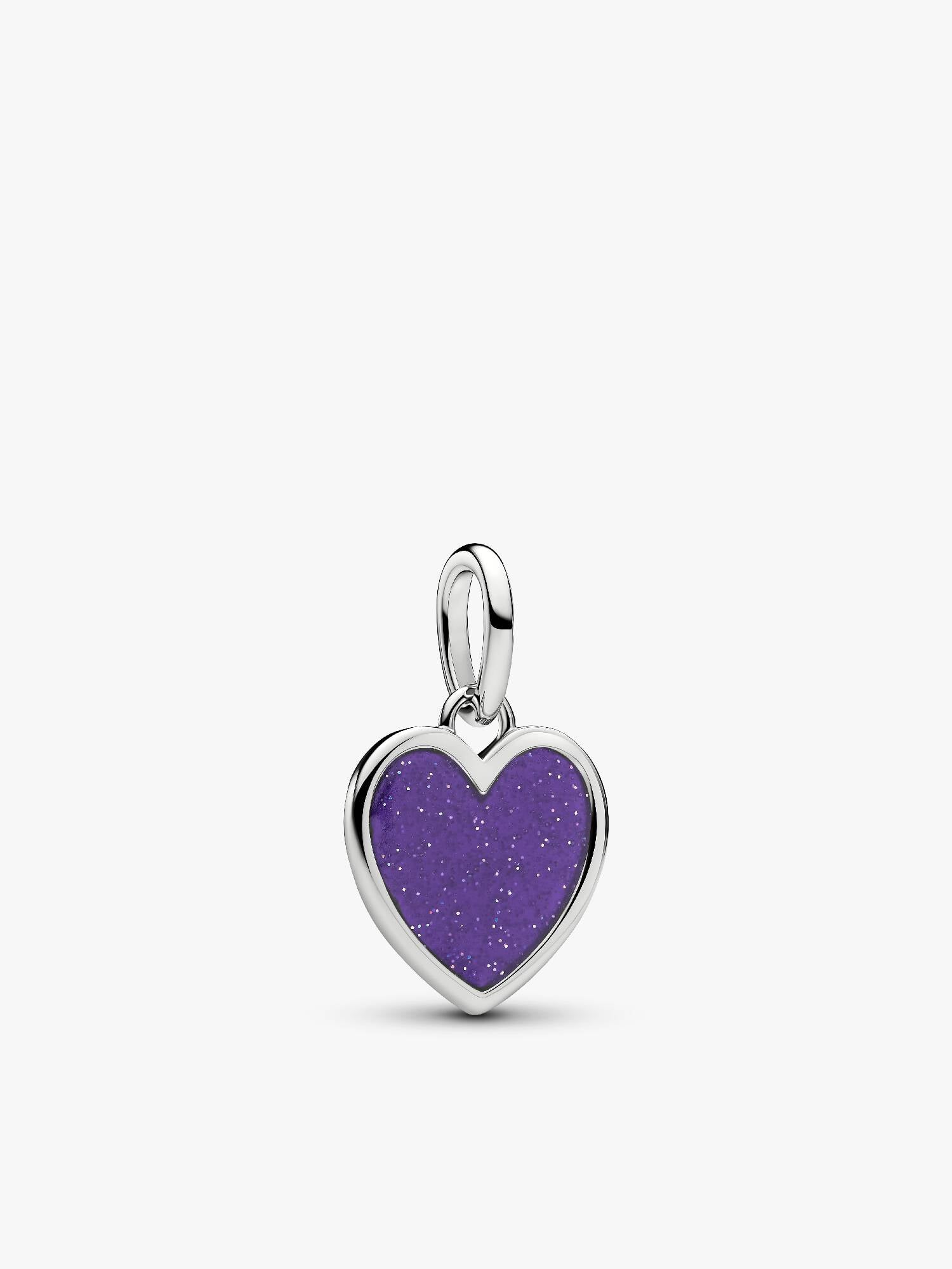 Engravable Purple Heart Dangle Charm