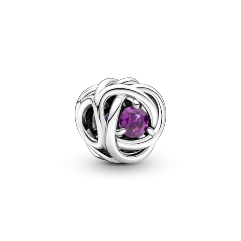 February Purple Eternity Circle Charm