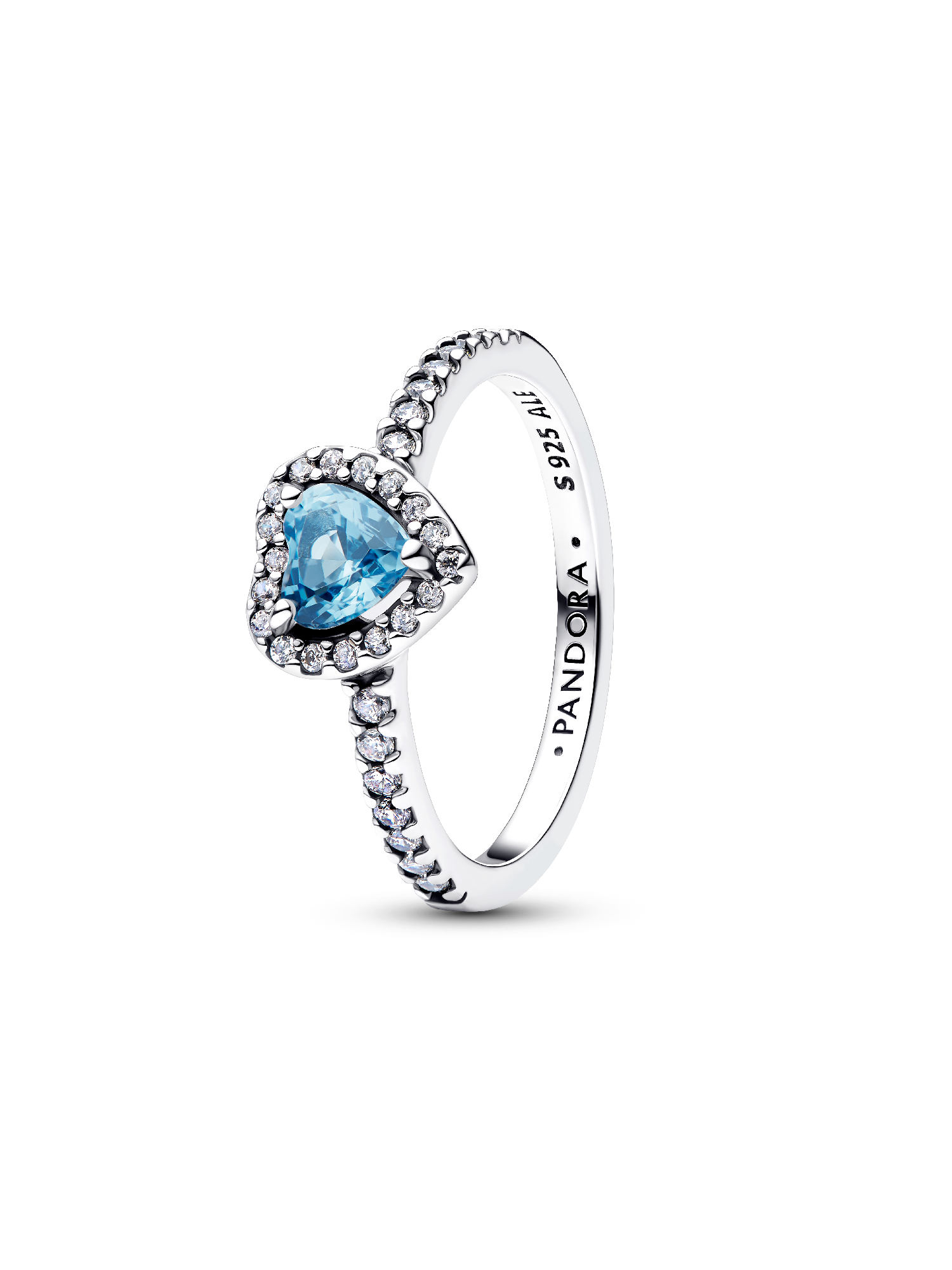 Elevated Light Blue Heart Ring