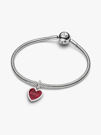 Engravable Red Heart Dangle Charm