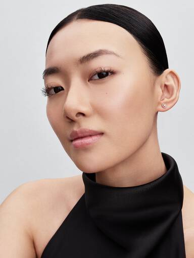 Round Pavé Halo Stud Earrings