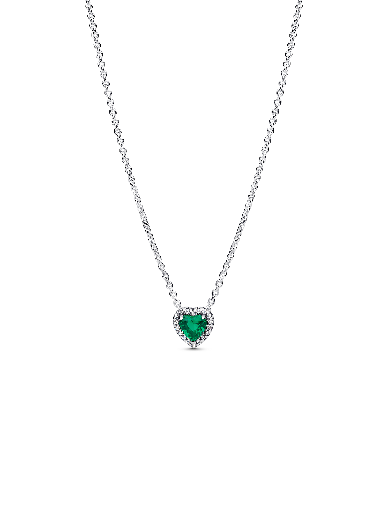 Elevated Green Heart Necklace