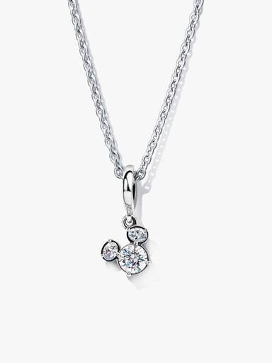 Disney Mickey Mouse Sparkling Head Silhouette Pendant Necklace Set