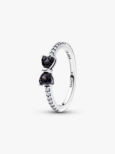 Sparkling Black Bow Ring