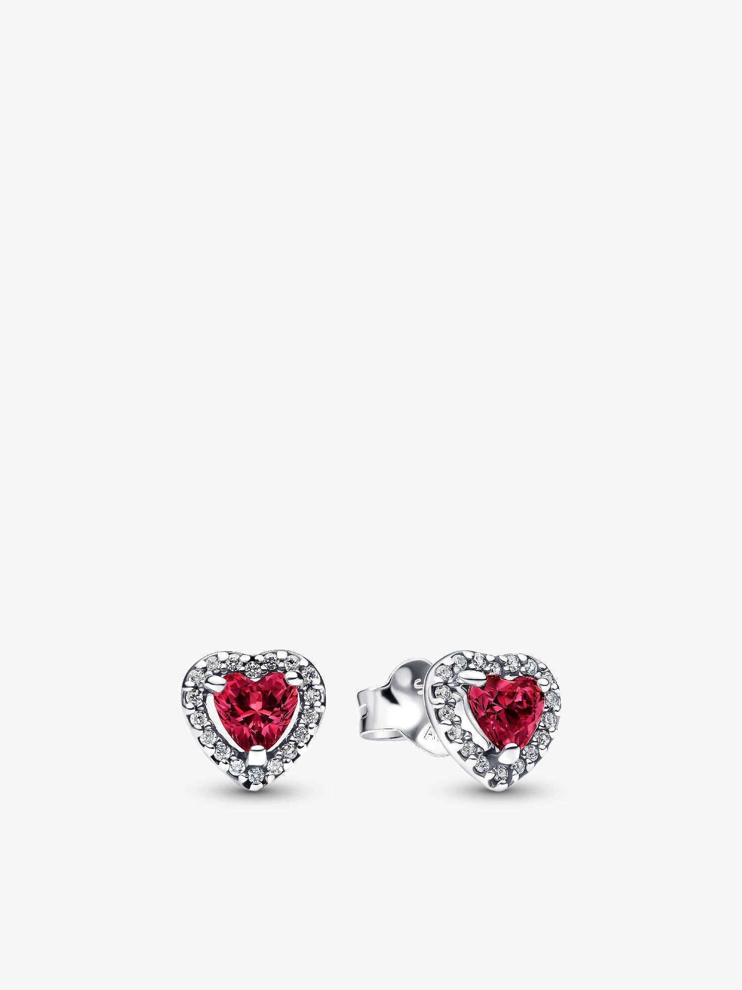 Elevated Red Heart Stud Earrings