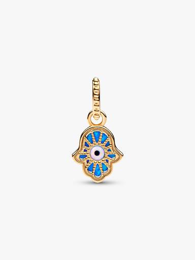 Opalescent Blue Hamsa Hand Dangle Charm