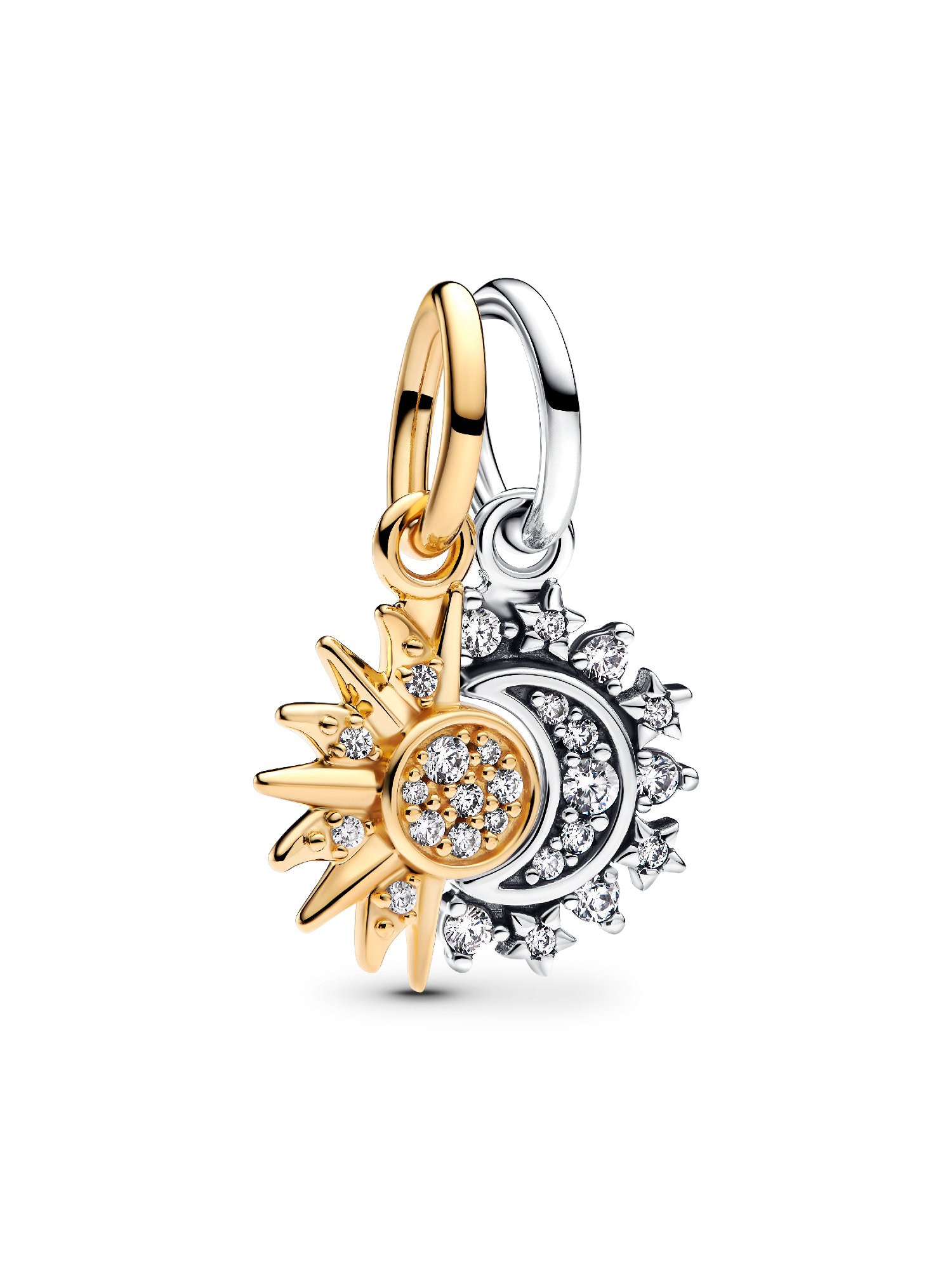 Pandora 太陽と月のチャーム Splittable Sun & Moon Dangle Charm | Two-tone | Pandora HK