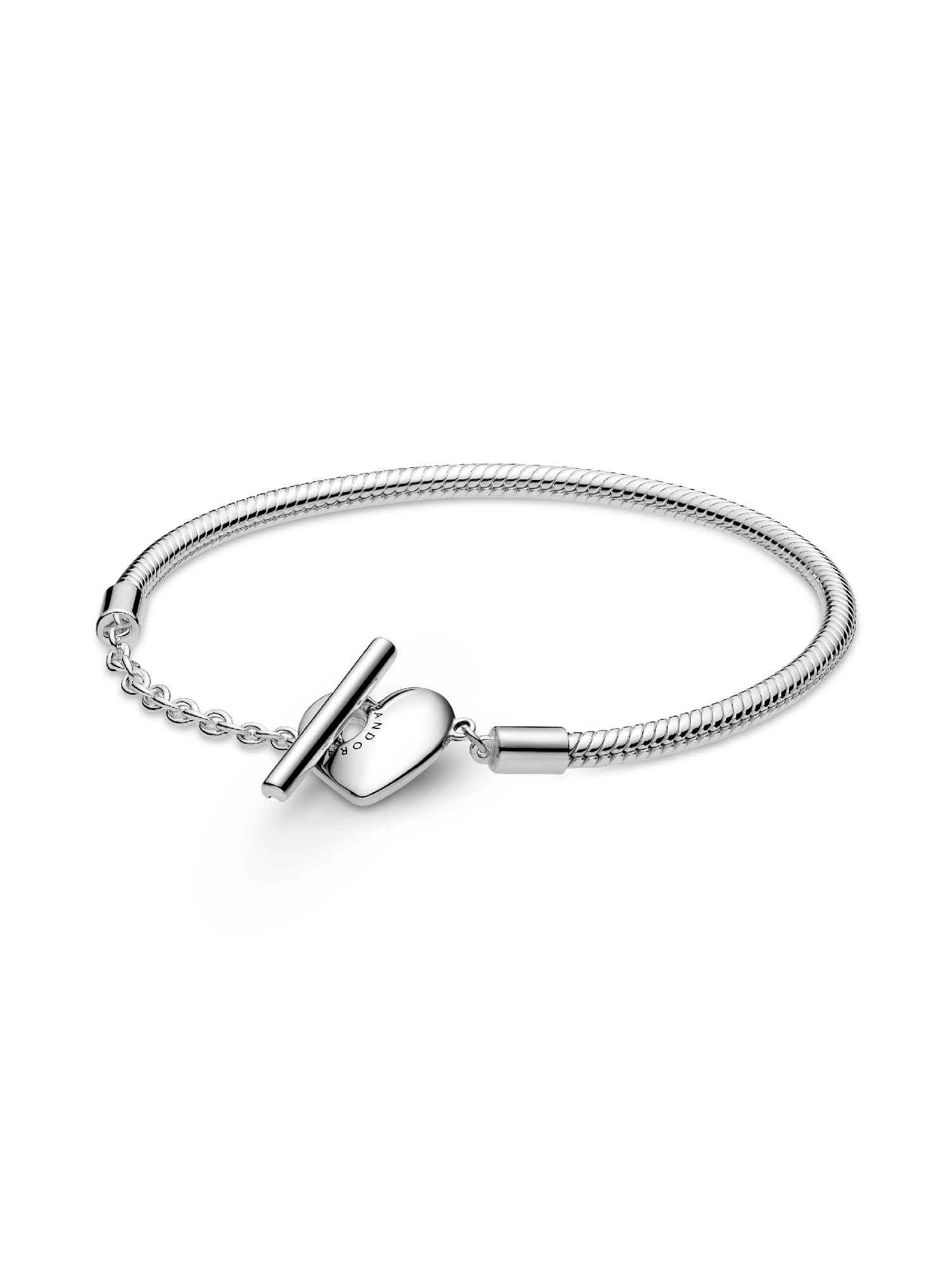 Heart T-Bar Snake Chain Bracelet