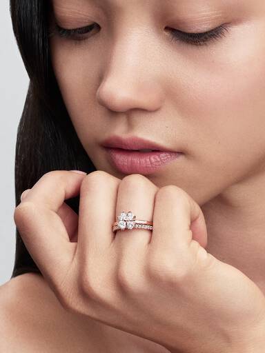 Sparkling Lucky Clover Splittable Ring