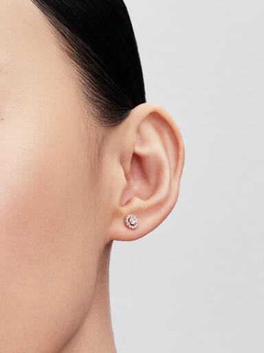 Round Pavé Halo Stud Earrings