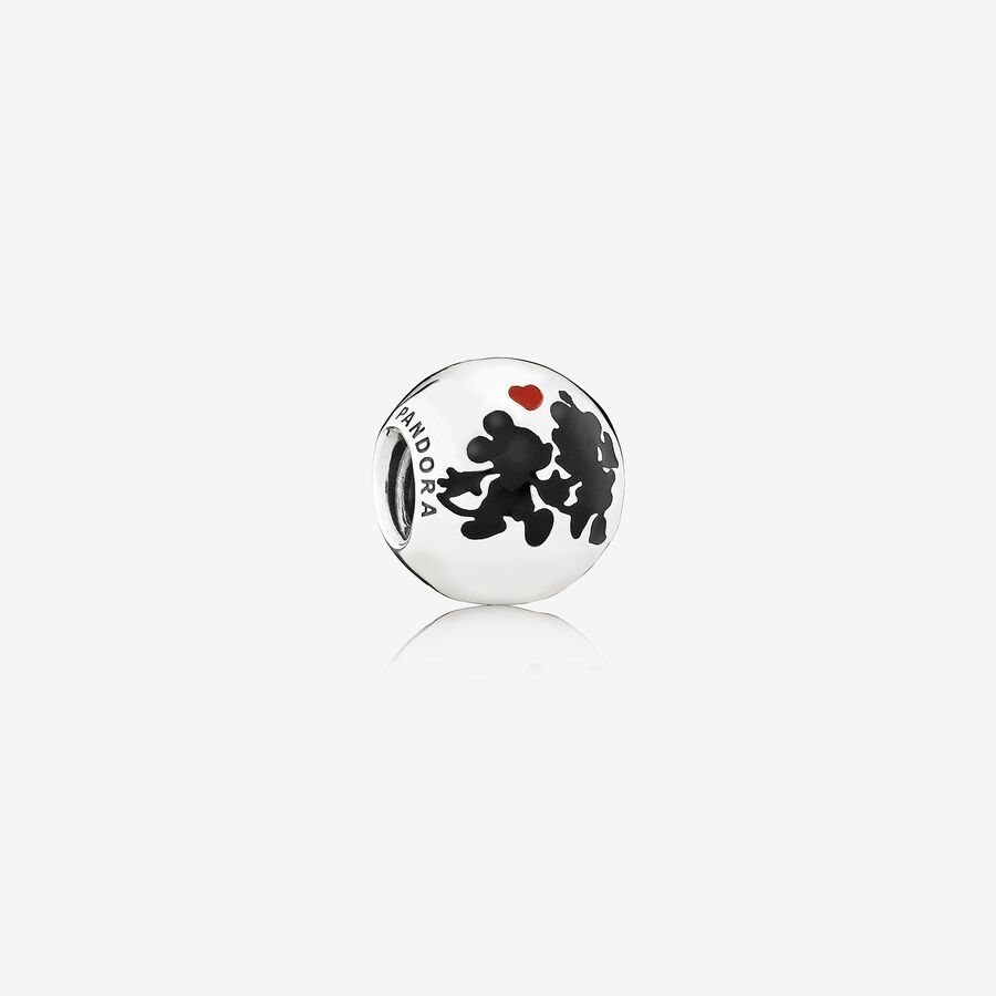 Disney Minnie & Mickey silver charm with black and red enamel image number 0