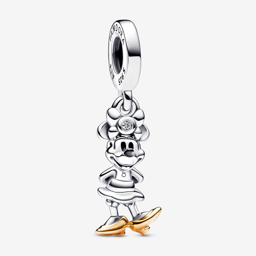 Disney 100th Anniversary Minnie Mouse 0.009 ct tw Lab-created Diamond Dangle Charm image number 0