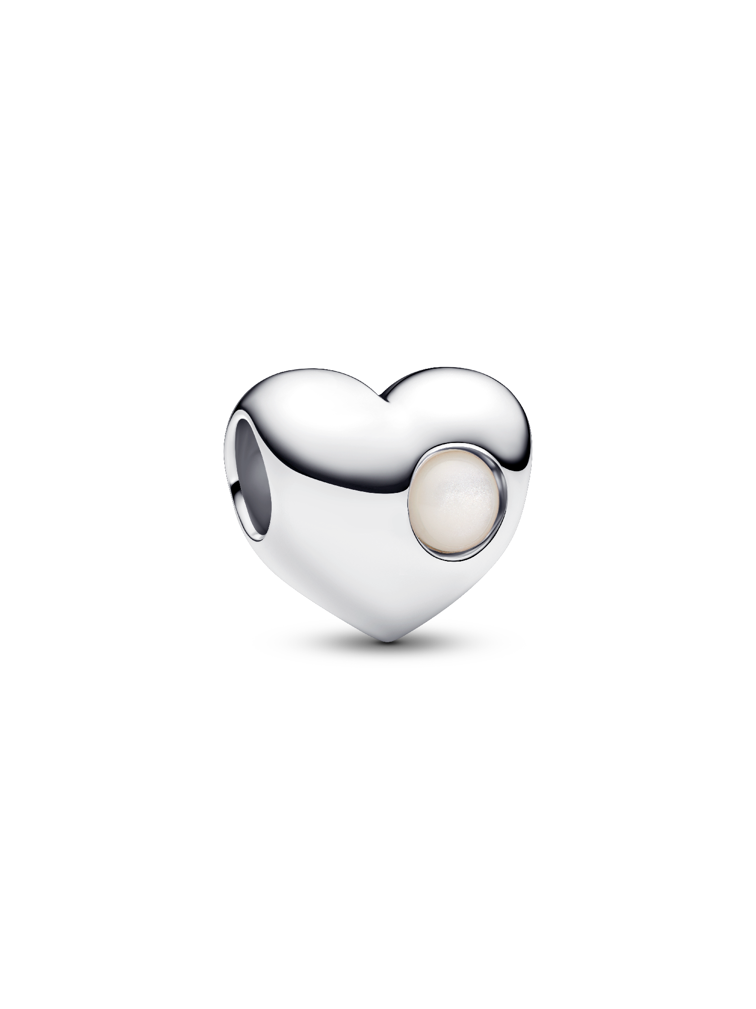 Engravable White Stone Heart Charm
