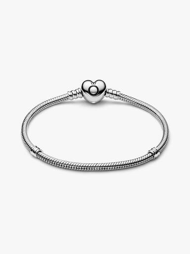 Pandora Moments Heart Clasp Snake Chain Bracelet